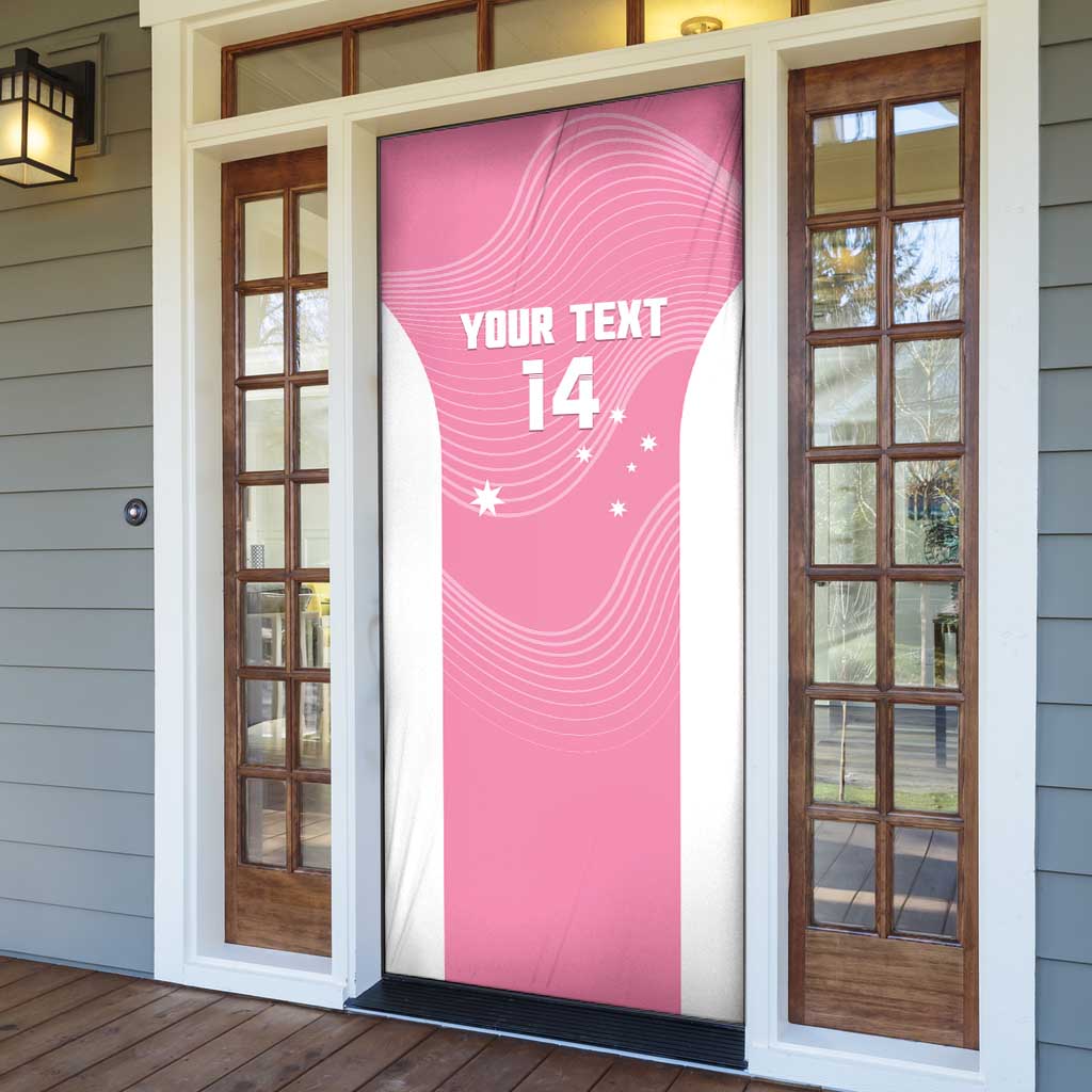 Custom Bowls Australia Breast Cancer Door Cover Pink Ribbon Aussie Map With Kangaroo Emu - Aussie Hoodie