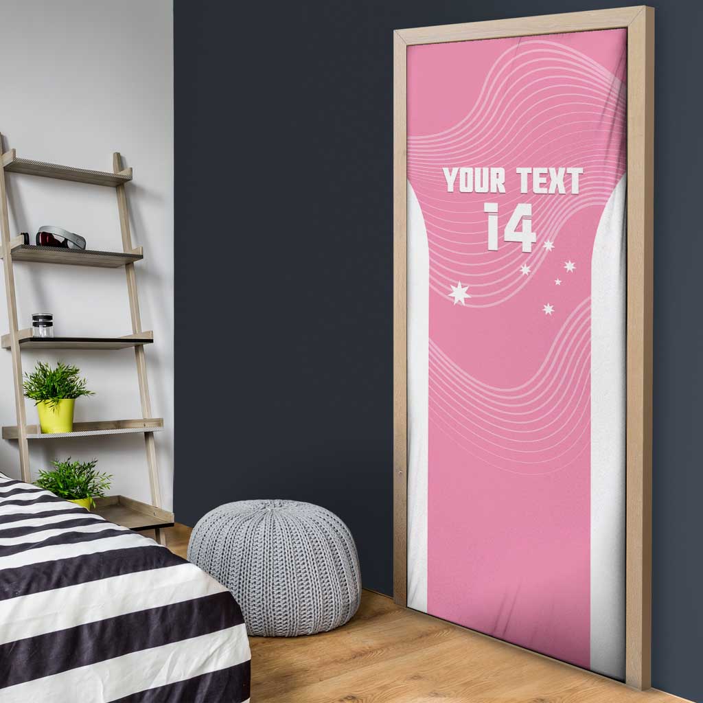 Custom Bowls Australia Breast Cancer Door Cover Pink Ribbon Aussie Map With Kangaroo Emu - Aussie Hoodie