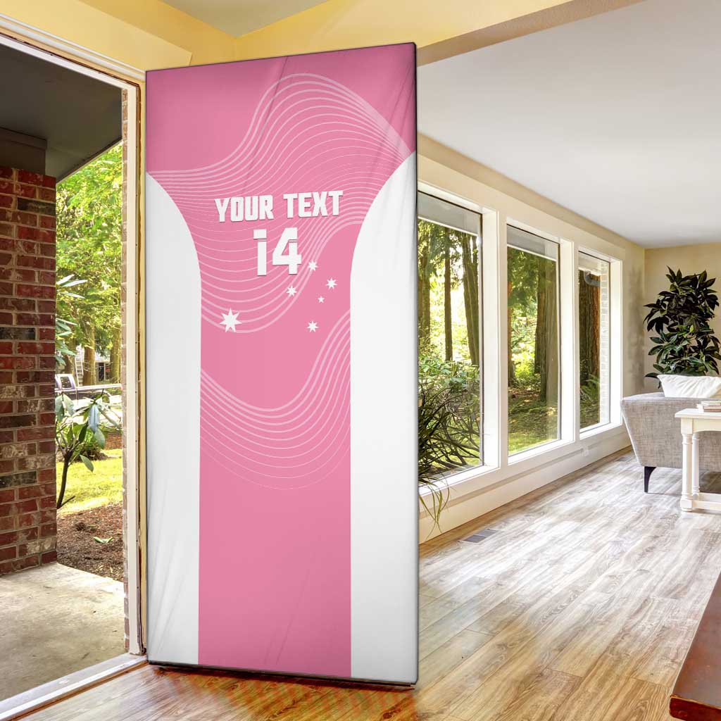 Custom Bowls Australia Breast Cancer Door Cover Pink Ribbon Aussie Map With Kangaroo Emu - Aussie Hoodie