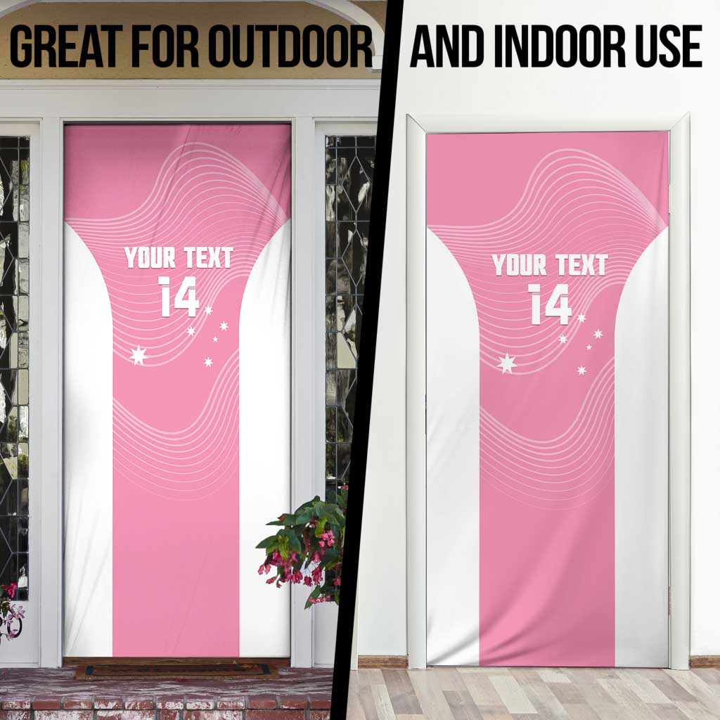 Custom Bowls Australia Breast Cancer Door Cover Pink Ribbon Aussie Map With Kangaroo Emu - Aussie Hoodie