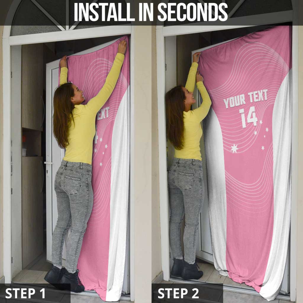 Custom Bowls Australia Breast Cancer Door Cover Pink Ribbon Aussie Map With Kangaroo Emu - Aussie Hoodie
