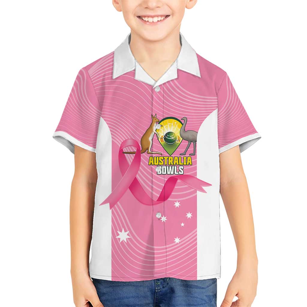 Custom Bowls Australia Breast Cancer Family Matching Long Sleeve Bodycon Dress and Hawaiian Shirt Pink Ribbon Aussie Map With Kangaroo Emu - Aussie Hoodie