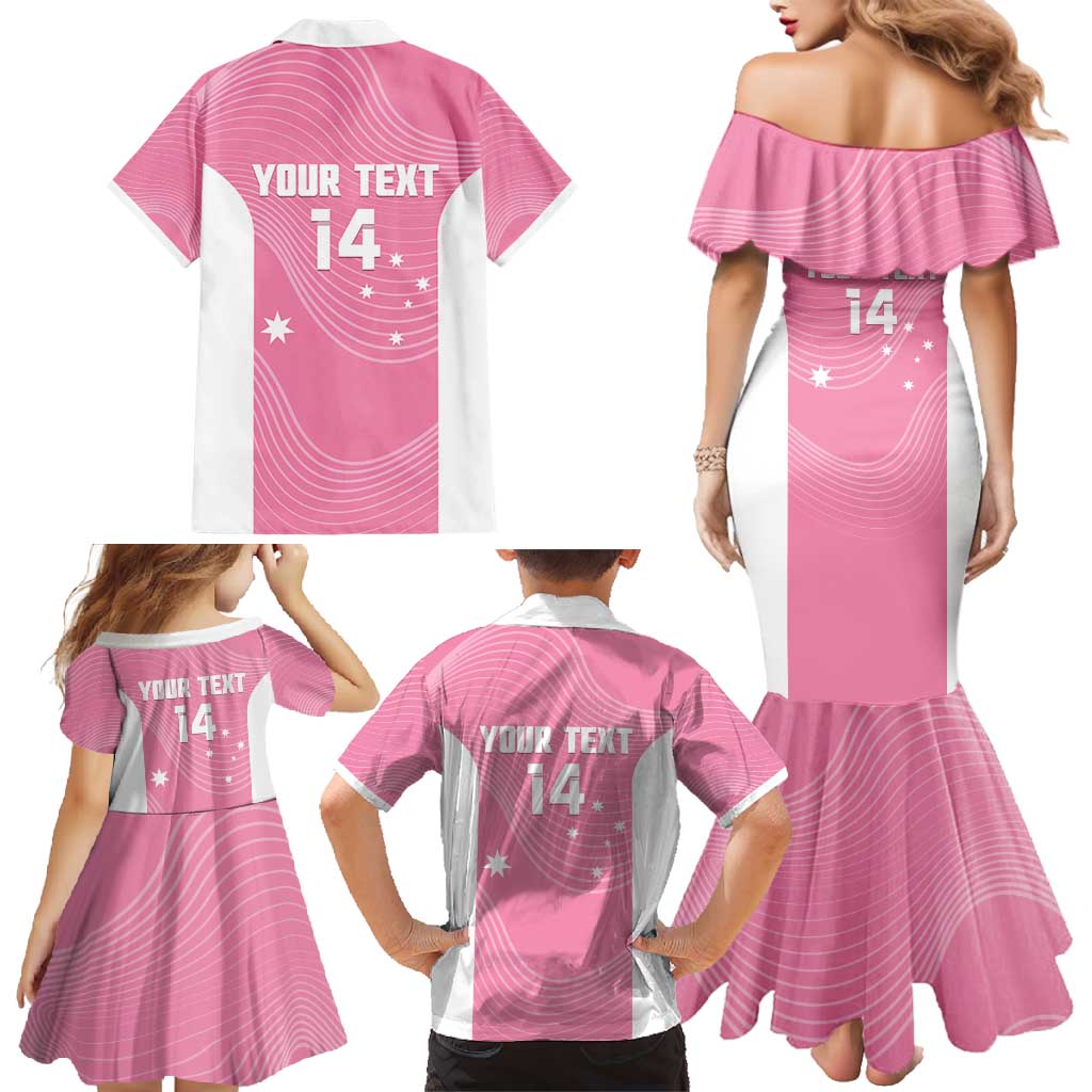 Custom Bowls Australia Breast Cancer Family Matching Mermaid Dress and Hawaiian Shirt Pink Ribbon Aussie Map With Kangaroo Emu - Aussie Hoodie