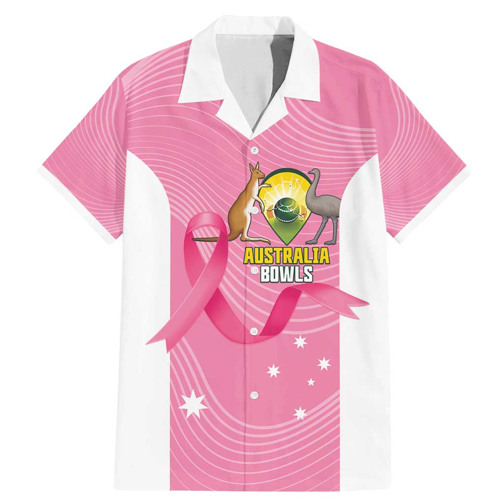 Custom Bowls Australia Breast Cancer Family Matching Mermaid Dress and Hawaiian Shirt Pink Ribbon Aussie Map With Kangaroo Emu - Aussie Hoodie