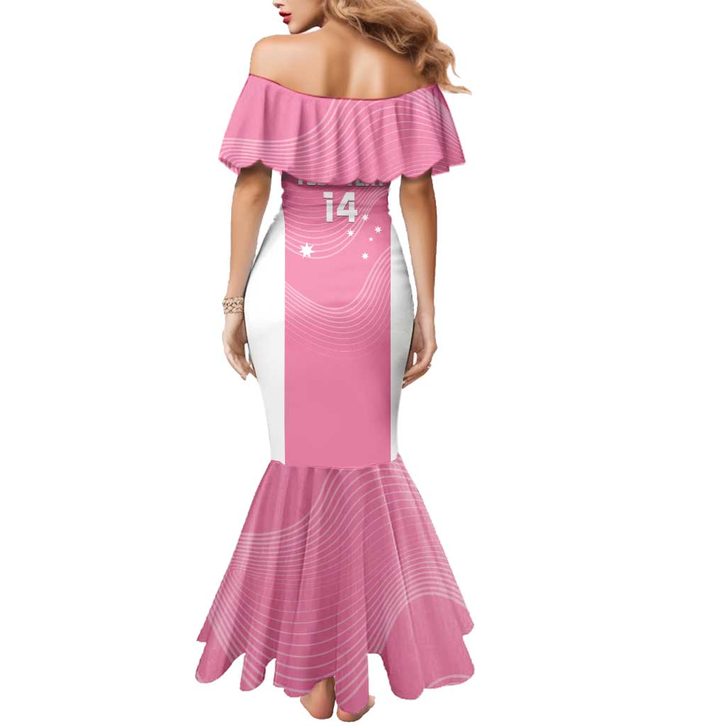 Custom Bowls Australia Breast Cancer Family Matching Mermaid Dress and Hawaiian Shirt Pink Ribbon Aussie Map With Kangaroo Emu - Aussie Hoodie