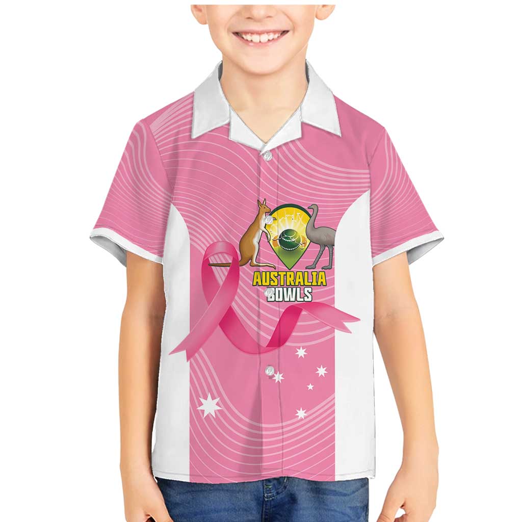 Custom Bowls Australia Breast Cancer Family Matching Mermaid Dress and Hawaiian Shirt Pink Ribbon Aussie Map With Kangaroo Emu - Aussie Hoodie