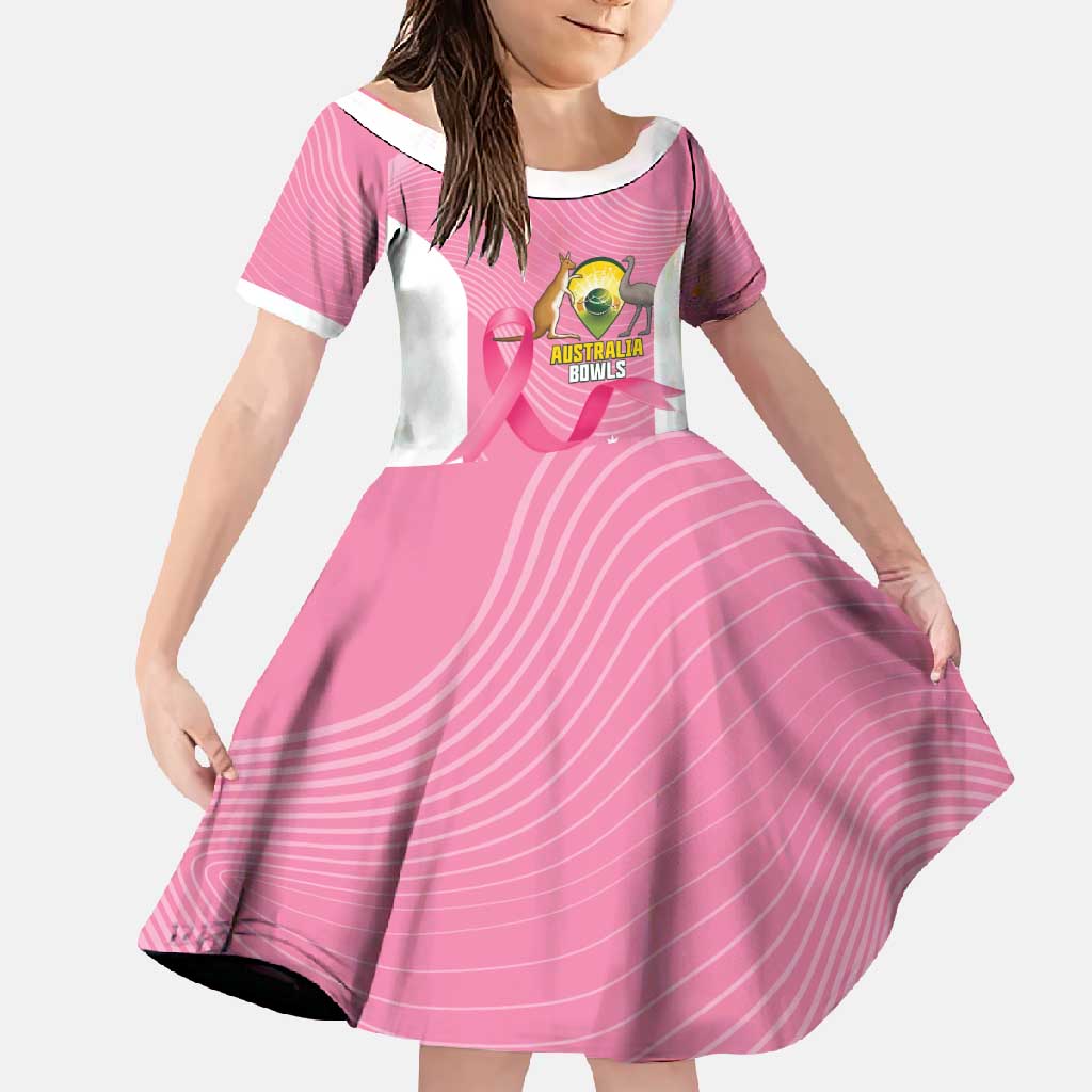 Custom Bowls Australia Breast Cancer Family Matching Off Shoulder Maxi Dress and Hawaiian Shirt Pink Ribbon Aussie Map With Kangaroo Emu - Aussie Hoodie