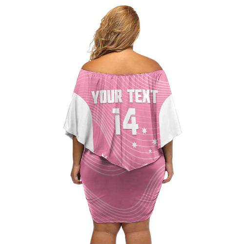 Custom Bowls Australia Breast Cancer Family Matching Off Shoulder Short Dress and Hawaiian Shirt Pink Ribbon Aussie Map With Kangaroo Emu - Aussie Hoodie
