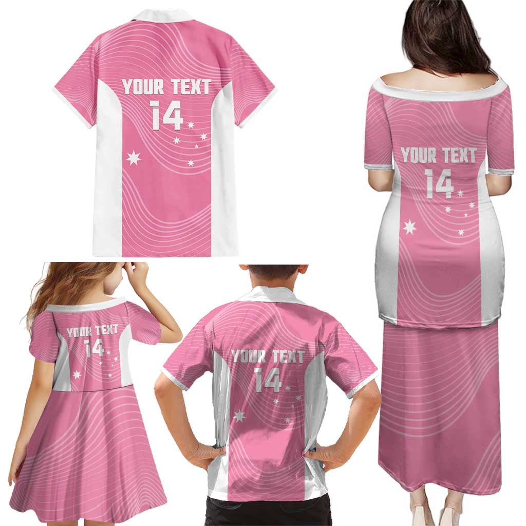 Custom Bowls Australia Breast Cancer Family Matching Puletasi and Hawaiian Shirt Pink Ribbon Aussie Map With Kangaroo Emu - Aussie Hoodie