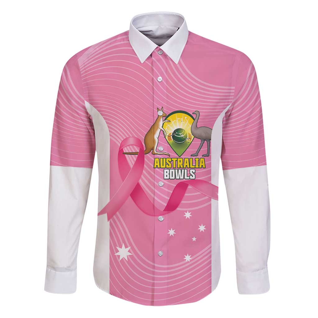 Custom Bowls Australia Breast Cancer Family Matching Puletasi and Hawaiian Shirt Pink Ribbon Aussie Map With Kangaroo Emu - Aussie Hoodie