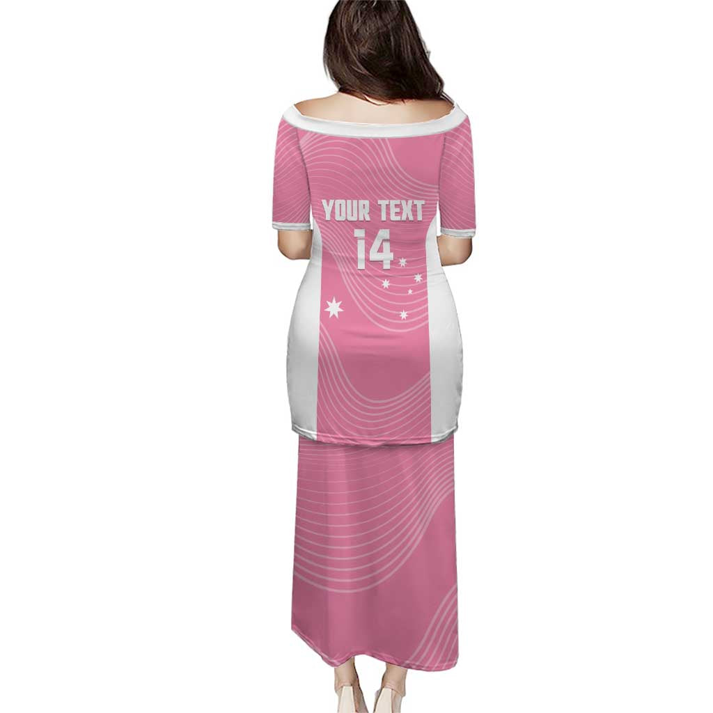 Custom Bowls Australia Breast Cancer Family Matching Puletasi and Hawaiian Shirt Pink Ribbon Aussie Map With Kangaroo Emu - Aussie Hoodie