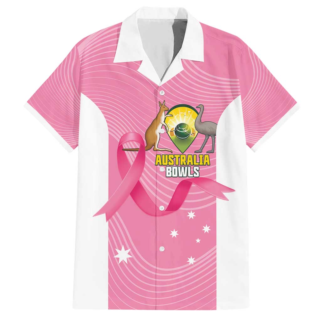 Custom Bowls Australia Breast Cancer Family Matching Short Sleeve Bodycon Dress and Hawaiian Shirt Pink Ribbon Aussie Map With Kangaroo Emu - Aussie Hoodie