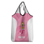 Custom Bowls Australia Breast Cancer Grocery Bag Pink Ribbon Aussie Map With Kangaroo Emu - Aussie Hoodie