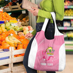 Custom Bowls Australia Breast Cancer Grocery Bag Pink Ribbon Aussie Map With Kangaroo Emu - Aussie Hoodie