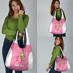 Custom Bowls Australia Breast Cancer Grocery Bag Pink Ribbon Aussie Map With Kangaroo Emu - Aussie Hoodie