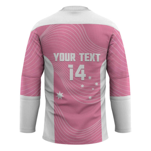 Custom Bowls Australia Breast Cancer Hockey Jersey Pink Ribbon Aussie Map With Kangaroo Emu - Aussie Hoodie