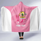 Custom Bowls Australia Breast Cancer Hooded Blanket Pink Ribbon Aussie Map With Kangaroo Emu - Aussie Hoodie