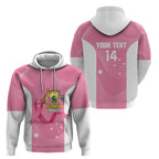 Custom Bowls Australia Breast Cancer Hoodie Pink Ribbon Aussie Map With Kangaroo Emu - Aussie Hoodie