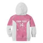 Custom Bowls Australia Breast Cancer Kid Hoodie Pink Ribbon Aussie Map With Kangaroo Emu - Aussie Hoodie