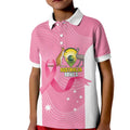 Custom Bowls Australia Breast Cancer Kid Polo Shirt Pink Ribbon Aussie Map With Kangaroo Emu - Aussie Hoodie