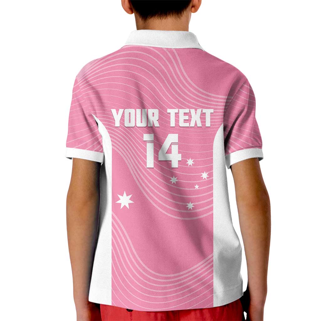 Custom Bowls Australia Breast Cancer Kid Polo Shirt Pink Ribbon Aussie Map With Kangaroo Emu - Aussie Hoodie