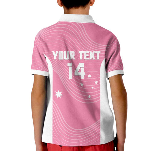 Custom Bowls Australia Breast Cancer Kid Polo Shirt Pink Ribbon Aussie Map With Kangaroo Emu - Aussie Hoodie