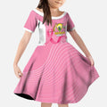 Custom Bowls Australia Breast Cancer Kid Short Sleeve Dress Pink Ribbon Aussie Map With Kangaroo Emu - Aussie Hoodie