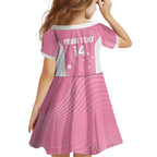 Custom Bowls Australia Breast Cancer Kid Short Sleeve Dress Pink Ribbon Aussie Map With Kangaroo Emu - Aussie Hoodie