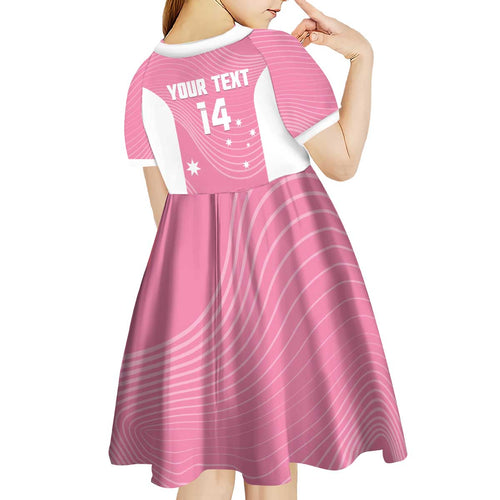 Custom Bowls Australia Breast Cancer Kid Short Sleeve Dress Pink Ribbon Aussie Map With Kangaroo Emu - Aussie Hoodie