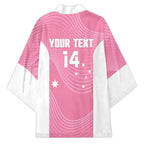 Custom Bowls Australia Breast Cancer Kimono Pink Ribbon Aussie Map With Kangaroo Emu - Aussie Hoodie