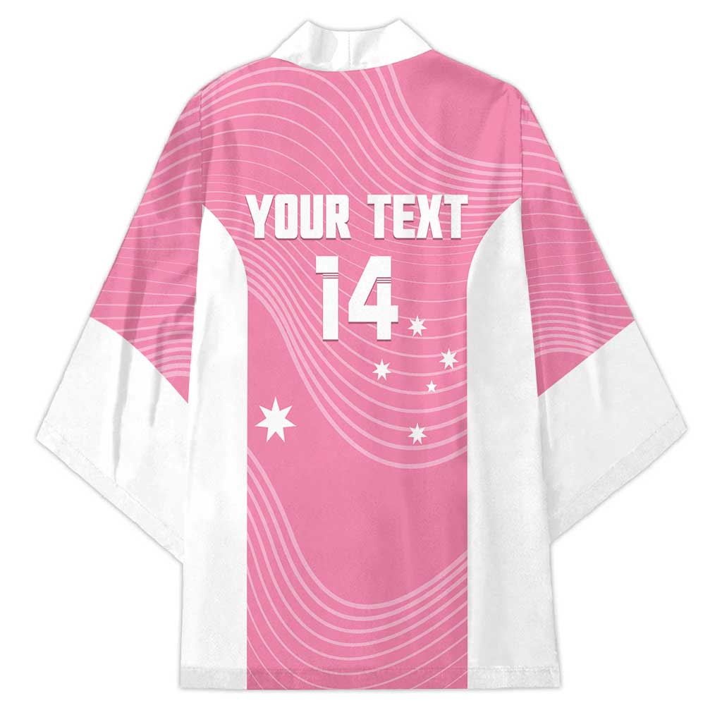Custom Bowls Australia Breast Cancer Kimono Pink Ribbon Aussie Map With Kangaroo Emu - Aussie Hoodie