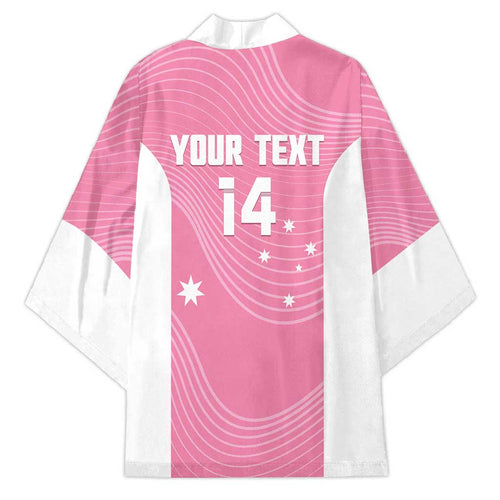 Custom Bowls Australia Breast Cancer Kimono Pink Ribbon Aussie Map With Kangaroo Emu - Aussie Hoodie
