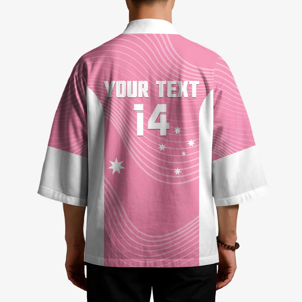 Custom Bowls Australia Breast Cancer Kimono Pink Ribbon Aussie Map With Kangaroo Emu - Aussie Hoodie
