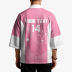 Custom Bowls Australia Breast Cancer Kimono Pink Ribbon Aussie Map With Kangaroo Emu - Aussie Hoodie