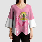 Custom Bowls Australia Breast Cancer Kimono Sleeve Blouse Pink Ribbon Aussie Map With Kangaroo Emu - Aussie Hoodie