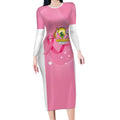 Custom Bowls Australia Breast Cancer Long Sleeve Bodycon Dress Pink Ribbon Aussie Map With Kangaroo Emu - Aussie Hoodie