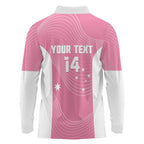 Custom Bowls Australia Breast Cancer Long Sleeve Polo Shirt Pink Ribbon Aussie Map With Kangaroo Emu - Aussie Hoodie