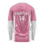 Custom Bowls Australia Breast Cancer Long Sleeve Shirt Pink Ribbon Aussie Map With Kangaroo Emu - Aussie Hoodie