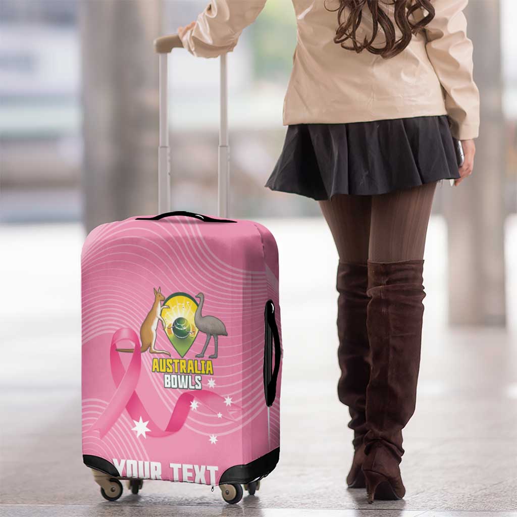 Custom Bowls Australia Breast Cancer Luggage Cover Pink Ribbon Aussie Map With Kangaroo Emu - Aussie Hoodie