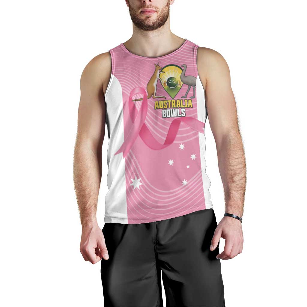 Custom Bowls Australia Breast Cancer Men Tank Top Pink Ribbon Aussie Map With Kangaroo Emu - Aussie Hoodie