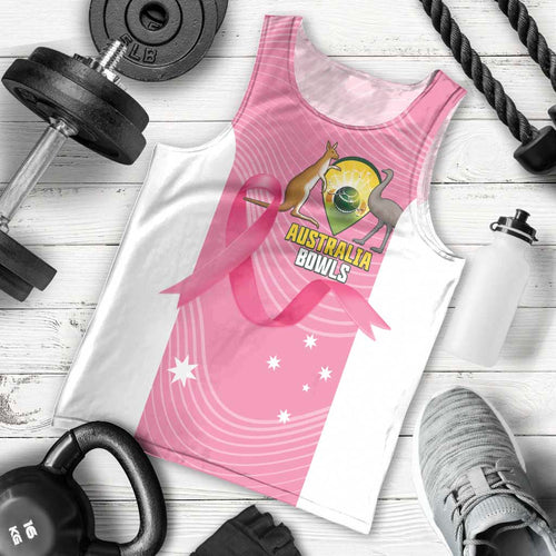 Custom Bowls Australia Breast Cancer Men Tank Top Pink Ribbon Aussie Map With Kangaroo Emu - Aussie Hoodie
