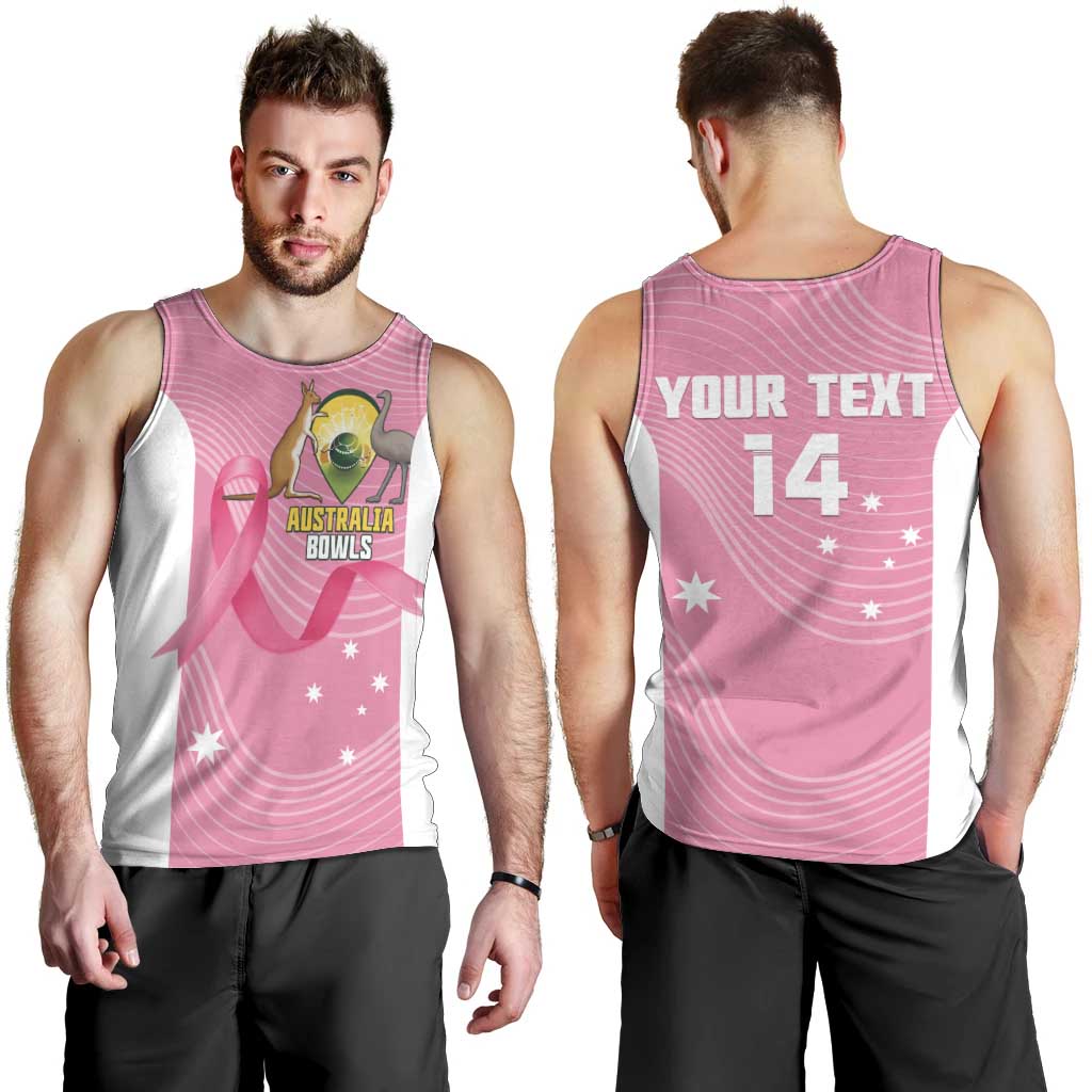 Custom Bowls Australia Breast Cancer Men Tank Top Pink Ribbon Aussie Map With Kangaroo Emu - Aussie Hoodie