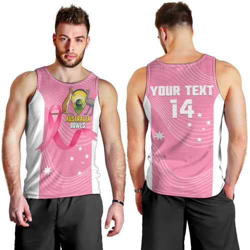 Custom Bowls Australia Breast Cancer Men Tank Top Pink Ribbon Aussie Map With Kangaroo Emu - Aussie Hoodie