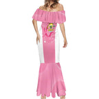 Custom Bowls Australia Breast Cancer Mermaid Dress Pink Ribbon Aussie Map With Kangaroo Emu - Aussie Hoodie