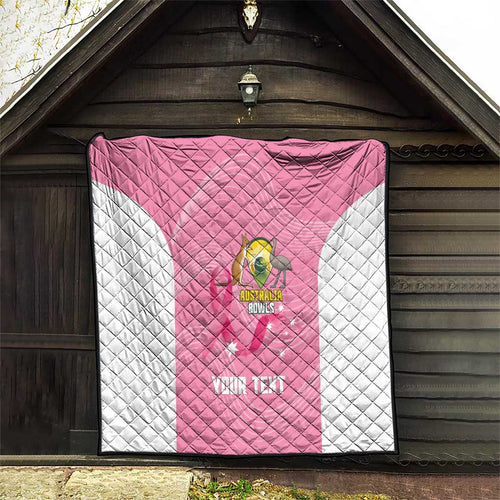 Custom Bowls Australia Breast Cancer Quilt Pink Ribbon Aussie Map With Kangaroo Emu - Aussie Hoodie