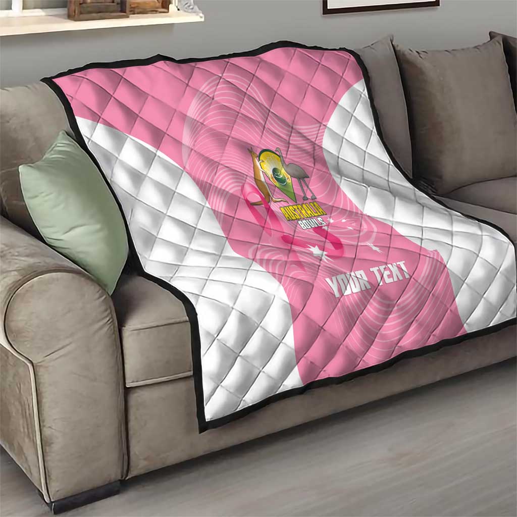 Custom Bowls Australia Breast Cancer Quilt Pink Ribbon Aussie Map With Kangaroo Emu - Aussie Hoodie