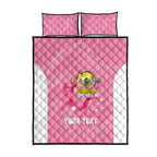 Custom Bowls Australia Breast Cancer Quilt Bed Set Pink Ribbon Aussie Map With Kangaroo Emu - Aussie Hoodie