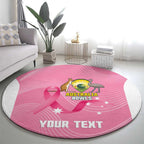 Custom Bowls Australia Breast Cancer Round Carpet Pink Ribbon Aussie Map With Kangaroo Emu - Aussie Hoodie