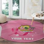 Custom Bowls Australia Breast Cancer Round Carpet Pink Ribbon Aussie Map With Kangaroo Emu - Aussie Hoodie