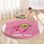 Custom Bowls Australia Breast Cancer Round Carpet Pink Ribbon Aussie Map With Kangaroo Emu - Aussie Hoodie